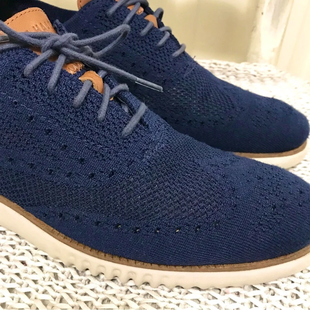 Cole Haan Zerogrand Knit Wingtip Oxfords Navy